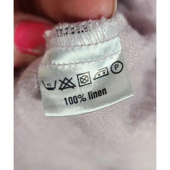 Salter House Women's Sz. M Linen Robe In Lavender - Picture 4 of 7